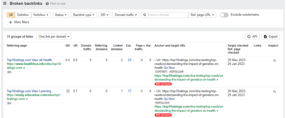 broken backlinks