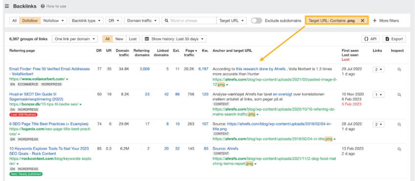 build images with link