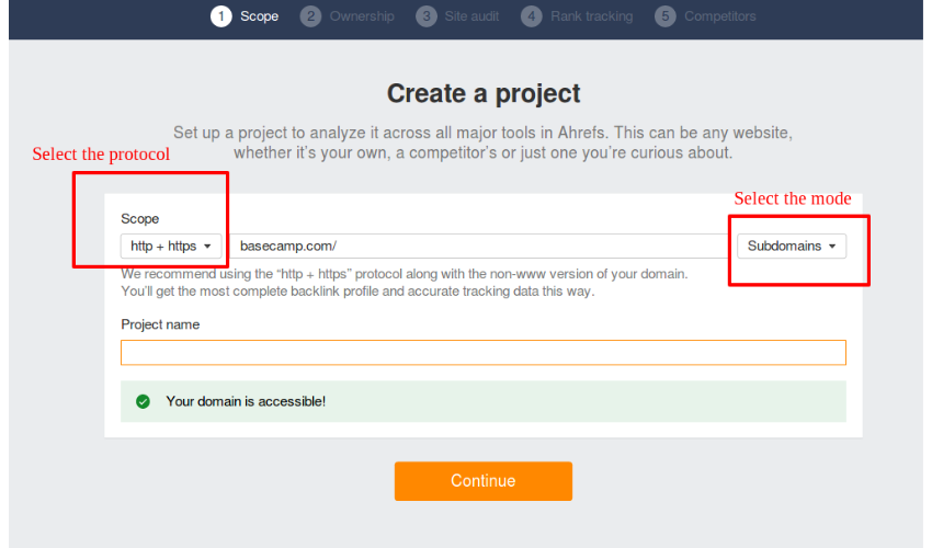 create project