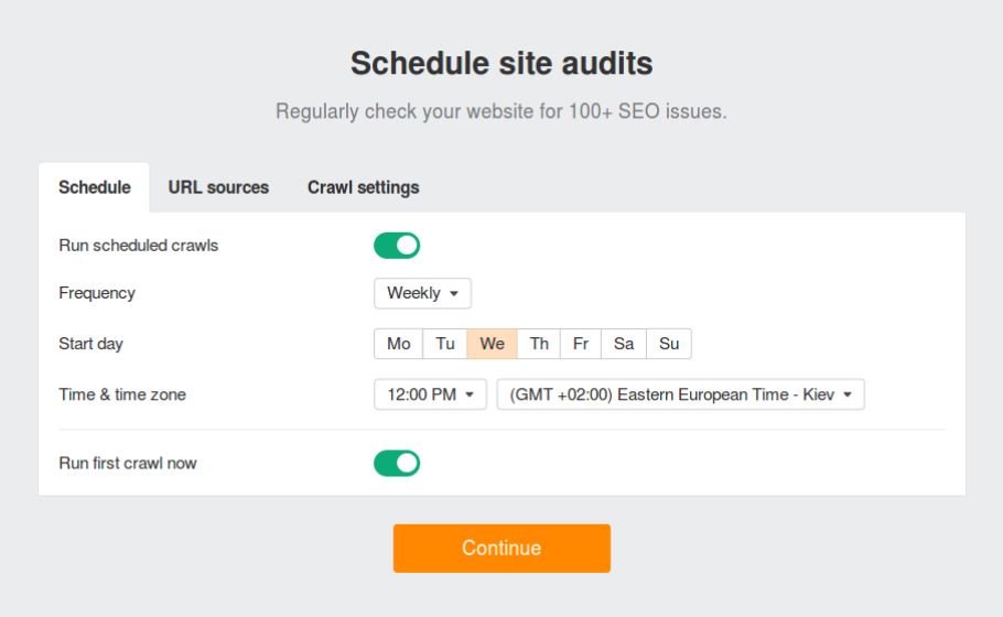 schedule site audit