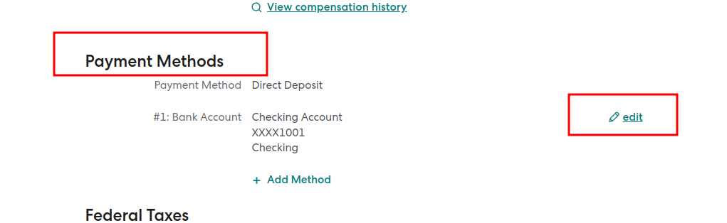Payment methods in gusto