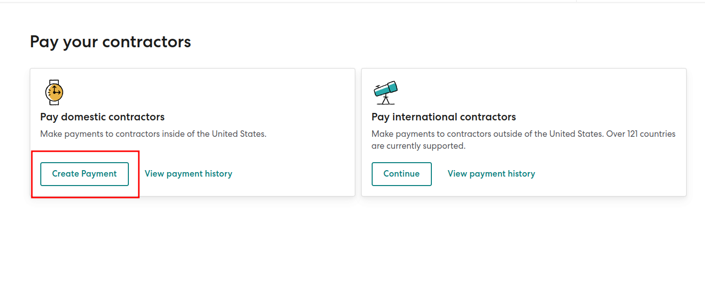 Pay Contractors Create Payment