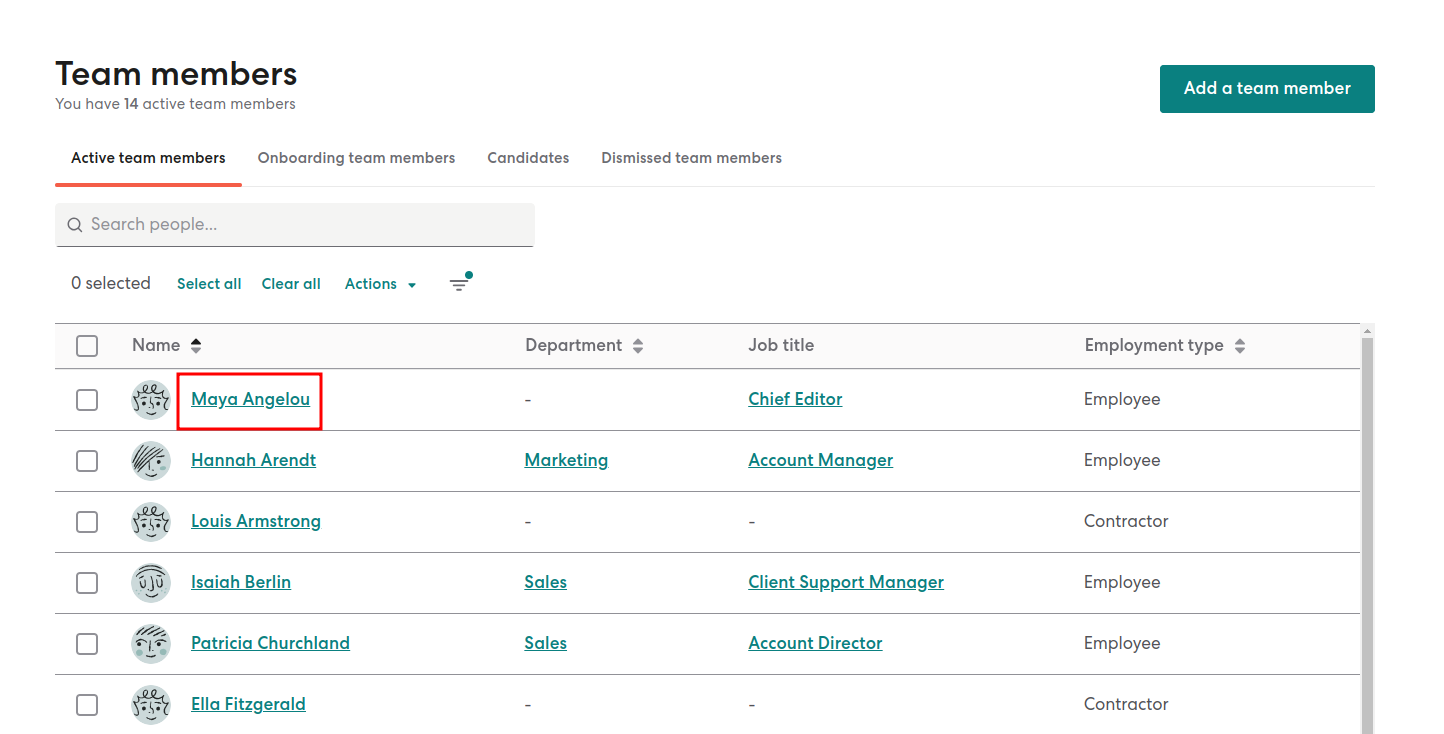 Active Team Members