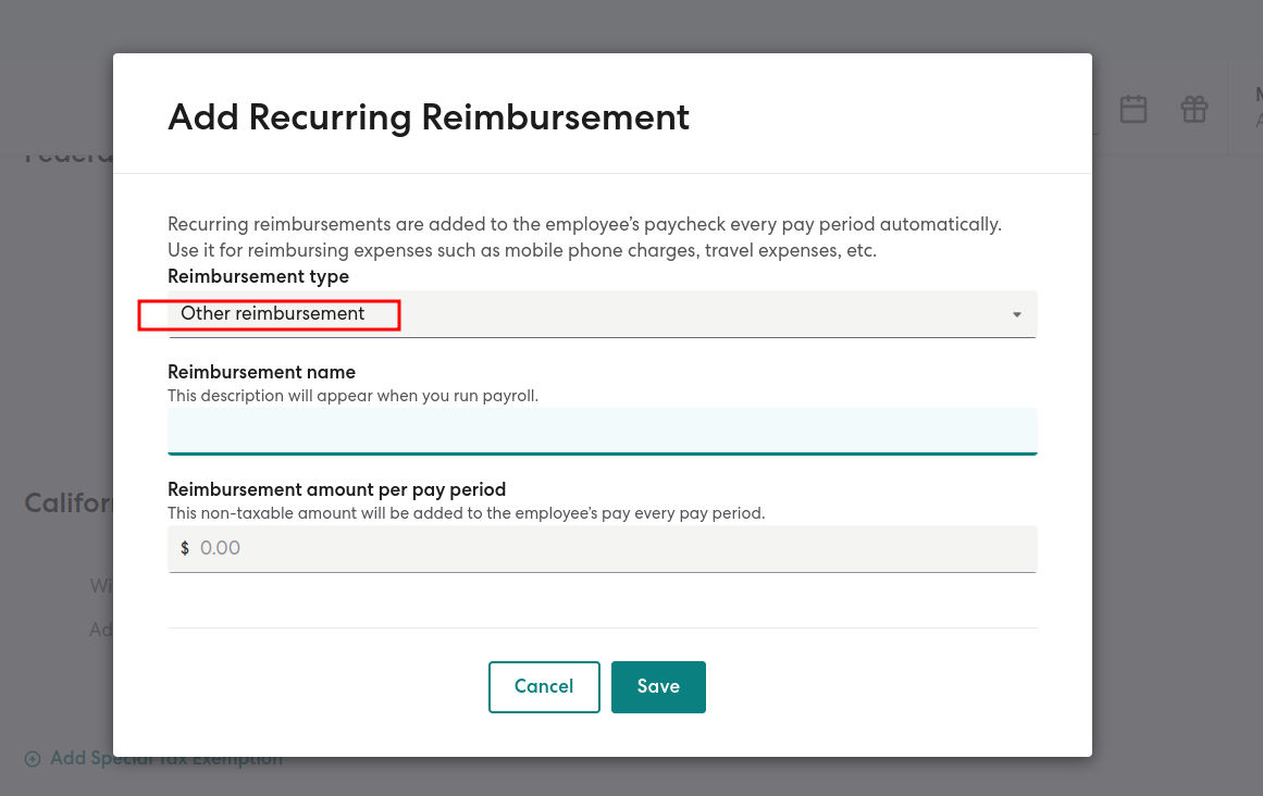 Other Reimbursement