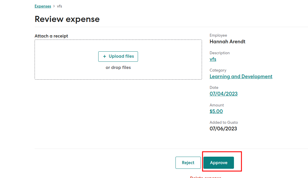 Review Expense Approve