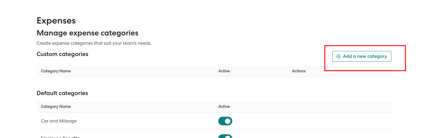 Add new Category in Expenses