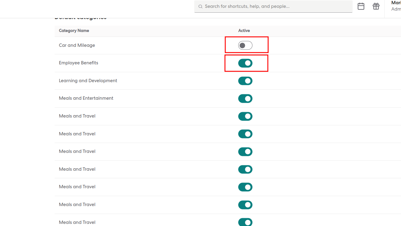 Disable Toggling in gusto payroll 