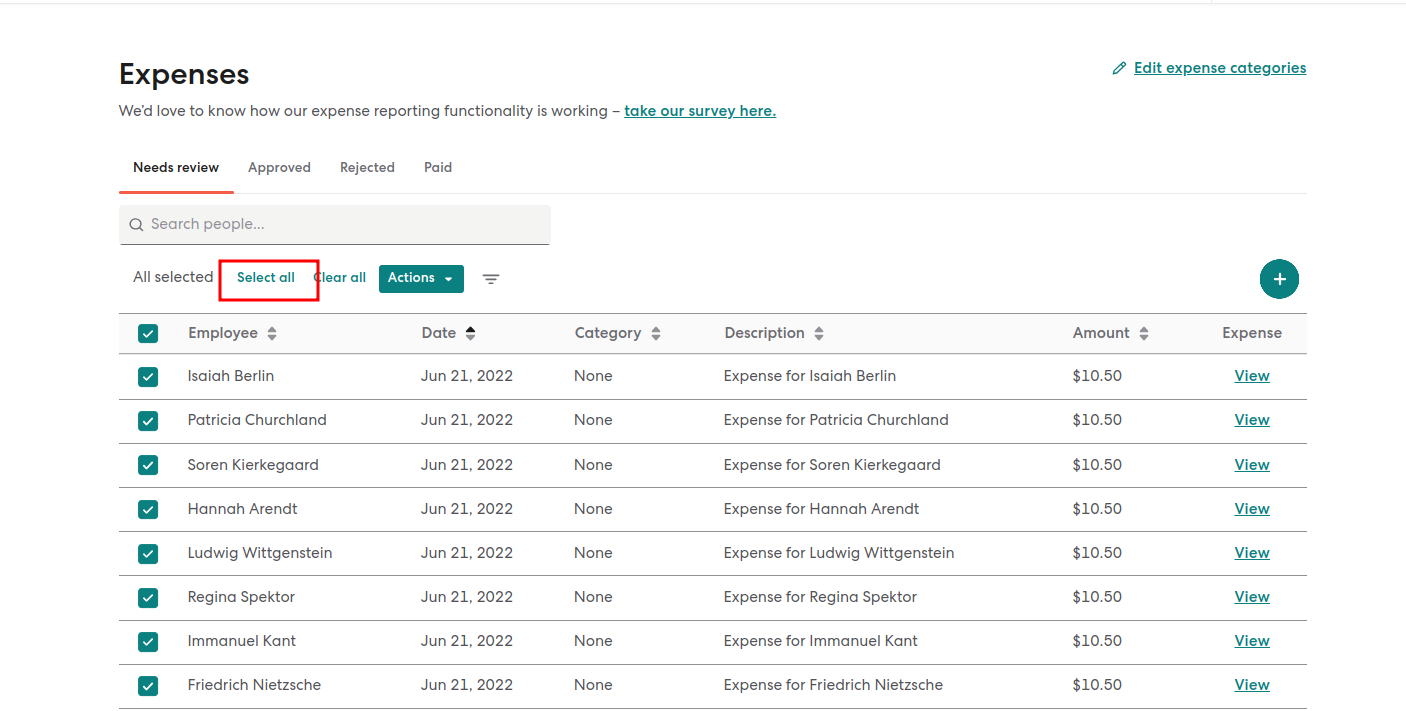 Select Multiple Expenses