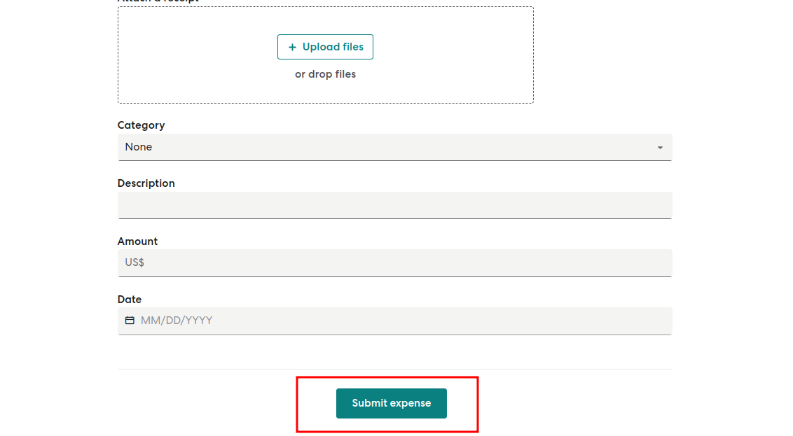 Click to Submit Expense