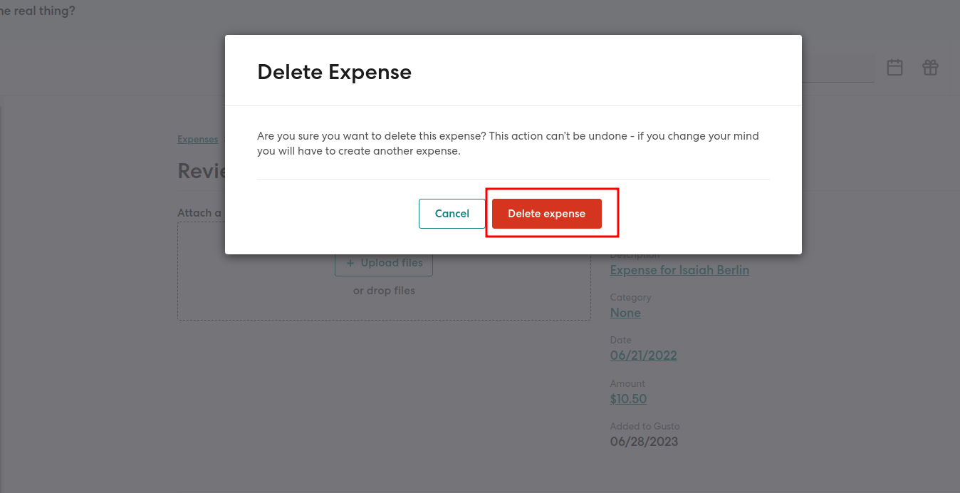 Delete Expenses
