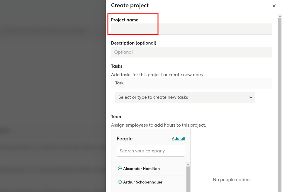 Add project name