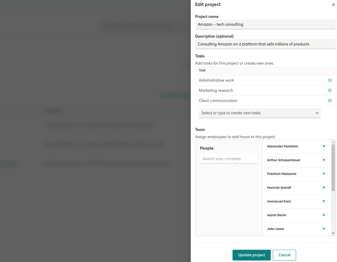 Edit project in gusto payroll